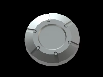 Industrial Metallic Circular Mechanical Part With Riveted Design And Smooth Center 3d model