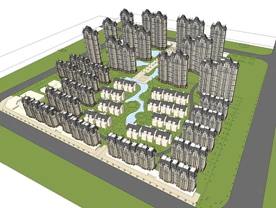 French high-rise residential 3d model