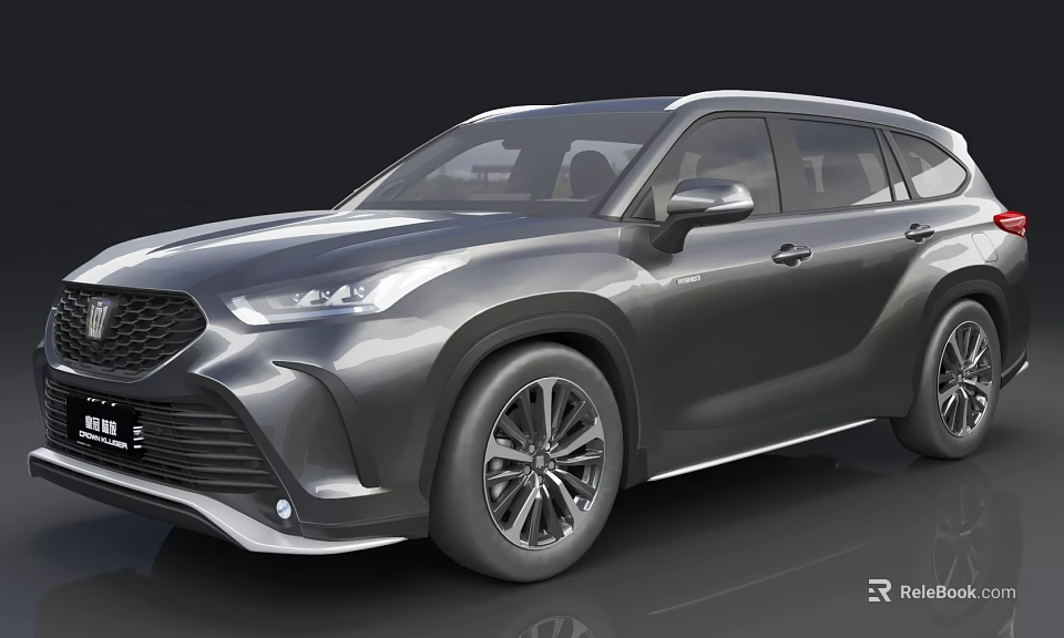 Gray Modern SUV With Sleek Front Grille Alloy Wheels And Body Lines 3d model 
