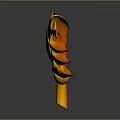 Golden Wheat Ear 3D Rendered Design As Cereal Grain Food Element With Shiny Surface