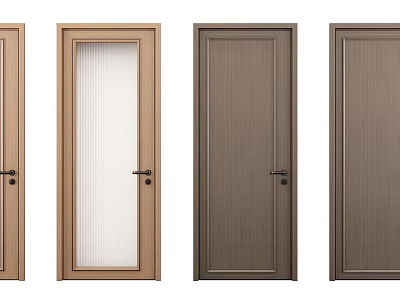 Various Designs of Wooden Hinged Doors with Glass Insert and Solid Panel Options 3d model