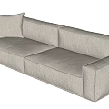 Modern double sofa fabric multi-person sofa 3d model
