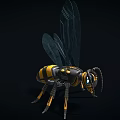 Mechanical Bee Featuring Yellow Black Body Mechanical Wings Legs And Eyes