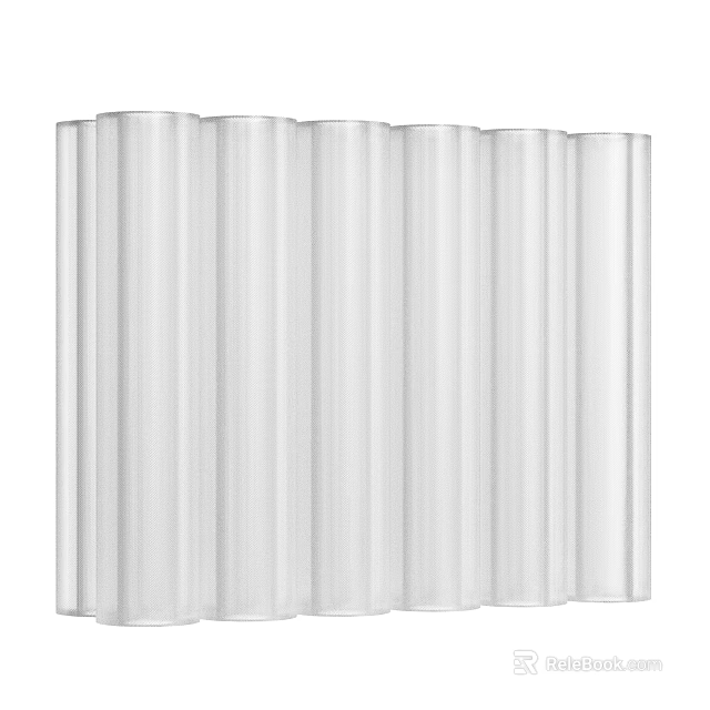 Modern White Decorative Wall Panels With Wavy Design And Smooth Surface 3d model 