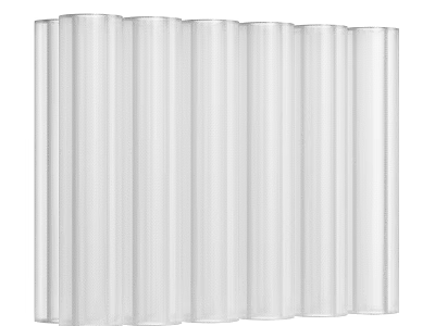 Modern White Decorative Wall Panels With Wavy Design And Smooth Surface 3d model