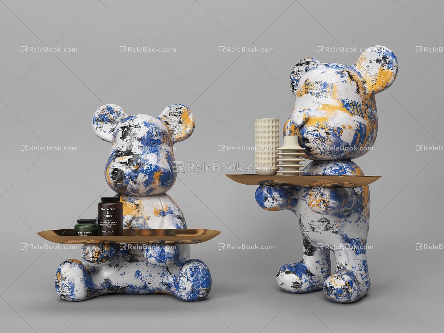 Simple bear jewelry decoration furnishings hand-held fashion play 3d model