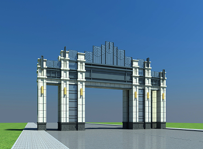 European-style gate 3d model