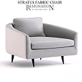 Stylish Modern Light Gray Upholstered Accent Chair With Armrests And Slim Black Legs