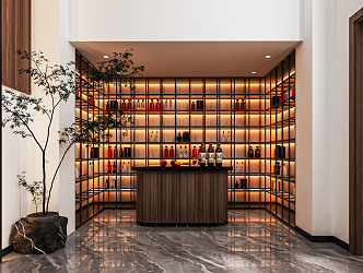 Modern Wine Cellar Wine Tasting Room Wine Cellar Basement Water Bar Area Wine Cabinet Casual Table and Chair Wine Display Cabinet Wine Tasting Leisure Room 3d model