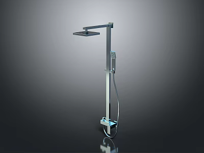 Modern Wall Mounted Shower Hardware Tools With Head Bracket And Hose 3d model