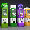 Interactive Zone With Colorful Ball Vending Machines Of Various Brands And Colors