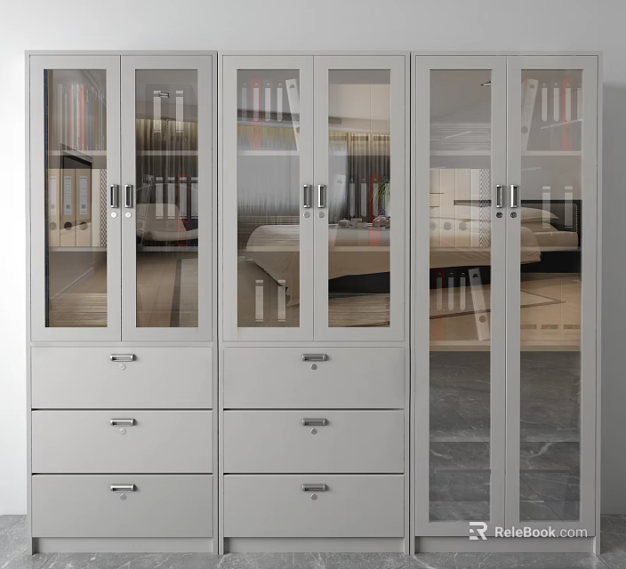 Shower Sauna Area With Functional Storage Cabinets 3d model 