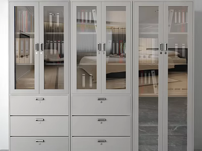 Shower Sauna Area With Functional Storage Cabinets 3d model