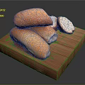 Fresh Sesame Seed Bread Rolls on Wooden Cutting Board with Sliced Pieces