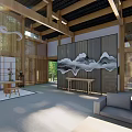 Contemporary Hotel Lobby Interior With Elegant Sofa And Decorative Wall Art