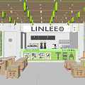 LINLEE Milk Tea Shop Interior With Wooden Tables Green Decor Fresh Drinks And Posters