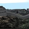 Majestic Great Wall Scenery with Winding Stone Walls and Ancient Watchtowers on Mountain Peaks