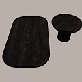 Modern Black Wooden Sofa Coffee Table Set With Minimalist Design And Natural Wood Grain