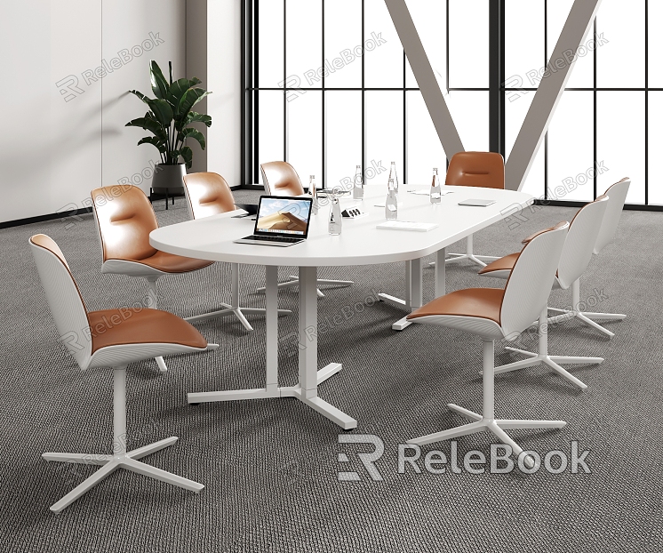 Modern Conference Table and Chair Conference Table and Chair Combination model