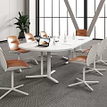 Modern Conference Table and Chair Conference Table and Chair Combination 3d model