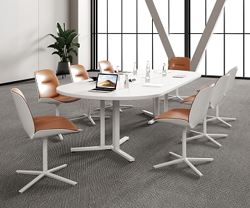 Modern Conference Table and Chair Conference Table and Chair Combination 3d model