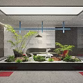 Modern Leisure Area Interior With Sofa Green Plants And Decorative Elements 3d model
