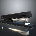 Office Supplies Stapler Black Modern Design With Metal Components And Reflective Base