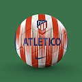 Nike Atletico Football With Red White Striped Design And Team Logo