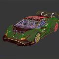 Gunmetal Gold Racing Car With DOCK DOCK22 Livery And Rear Spoiler