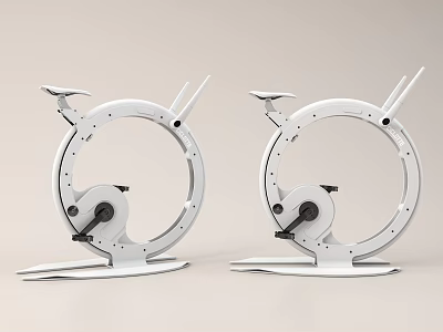 Dual White Circular Mechanical Devices With Stand Base And Adjustment Knobs 3d model