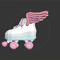 Modern Skates Skates Angel Shoes Pattern Skates Kids Skates 3d model