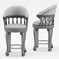 Dark Leather Dining Chairs With Carved Legs And High Back Classic Design