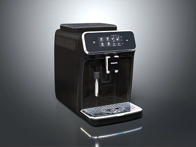 Modern Black Coffee Machine With Digital Control Panel And Drip Tray 3d model
