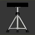 Modern Stool With Black Round Seat Metal Frame Three Legs And Non slip Pads