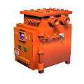Orange Industrial Control Cabinet Equipment With Digital Display Interface Ports And Control Buttons