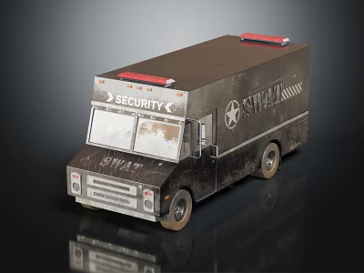 Security SWAT Functional Vehicle With Roof Emergency Lights And Logos 3d model