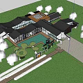 Boutique Guesthouse Architecture Modern Traditional Style With Lush Greenery Garden Courtyard And Glass Windows