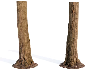 Rustic Stone Wood Decorative Columns With Natural Texture And Stable Base 3d model