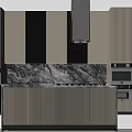 Sleek Modern Kitchen Interior Featuring Marble Countertop Island And Premium Cabinets