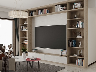 Modern TV Background Cabinet 3d model