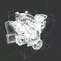 Weapon Engine With Red Black Casing And Silver Mechanical Components Design