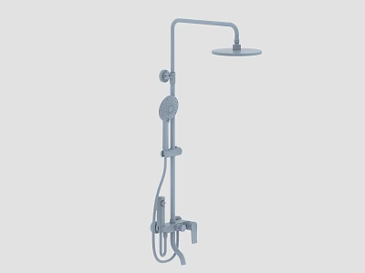 Modern Chrome Shower System With Overhead Head And Handheld Sprayer 3d model