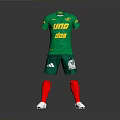 Green Sportswear Set With Yellow LUDO Print Red Socks And White Sneakers