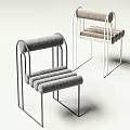 Modern Accent Chair With Gray Upholstered Cushions Metal Frame And Sleek Design Details