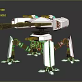 Mechanical Multi Legged Weapon Platform With White Body Cannon Barrel And Joints