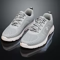 Lightweight Gray Mesh Running Shoes With White Sole Breathable Comfortable Design 3d model