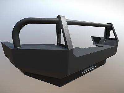 Black Metal Front Bumper With Tubular Guard For Off Road Vehicles 3d model
