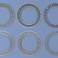 Intricate Carved Circular Decorative Ornaments with Detailed Patterns Set of Six