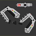 Tactical White Weapon With Black Grip Colorful Stripes And Three Units