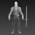 Cartoon Man Gentleman Game Character Game Character Swordsman Alien Character Anime Character Middle-aged Man Suit 3d model